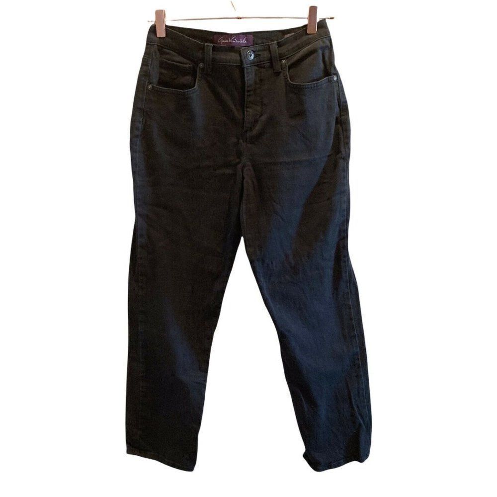 GLORIA VANDERBILT SIZE 6 SHORT AMANDA STRAIGHT LEG JEANS GREEN INSEAM 28.5”